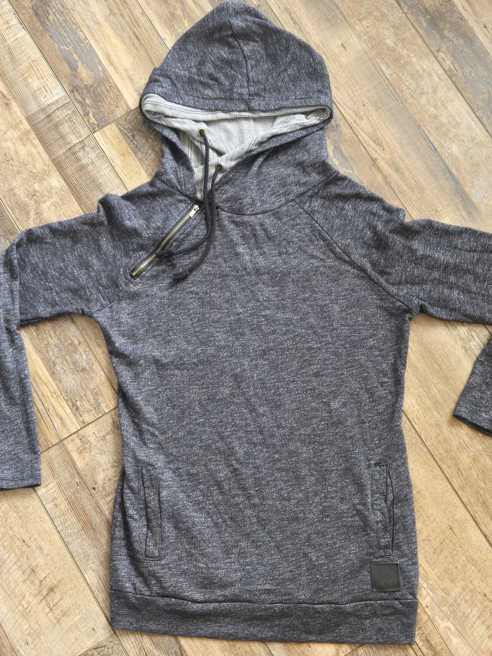 Ampersand & Ave | Charcoal Grey Asymmetrical Zip Hoodie